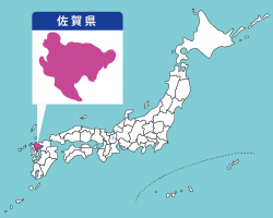 全国地図の中の佐賀県