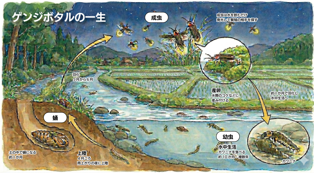 ゲンジボタルの一生 ゲンジボタルの一生