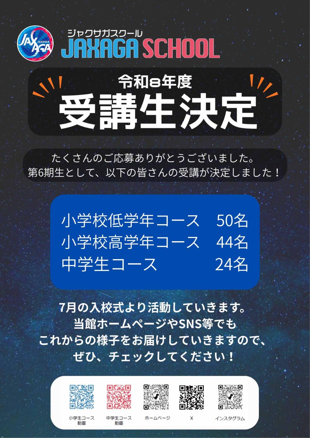 受講生が決定！